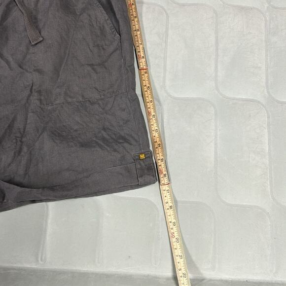 Ellen Tracy Linen Shorts Size XL Gray Drawstring Waist Pockets 100% Linen 4” - Picture 4 of 9